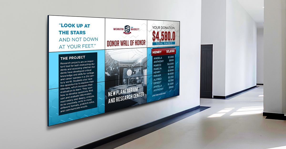 Impress School Donors with Digital Signage Donor Walls